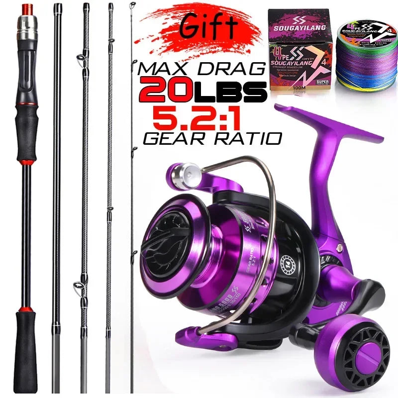 Sougayilang Carbon Fiber Rod & Reel Spinning (Full Kit)