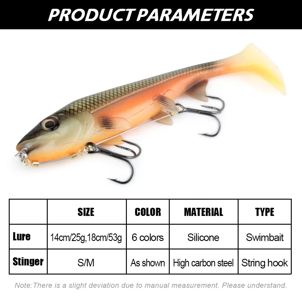 Spinpoler Shad Bait 14cm/18cm Square Paddle Tail