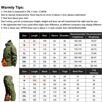 Waterproof Tactical Winter Set Men's Military Outdoor Suit Multi-Pocket Soft Shell Hooded