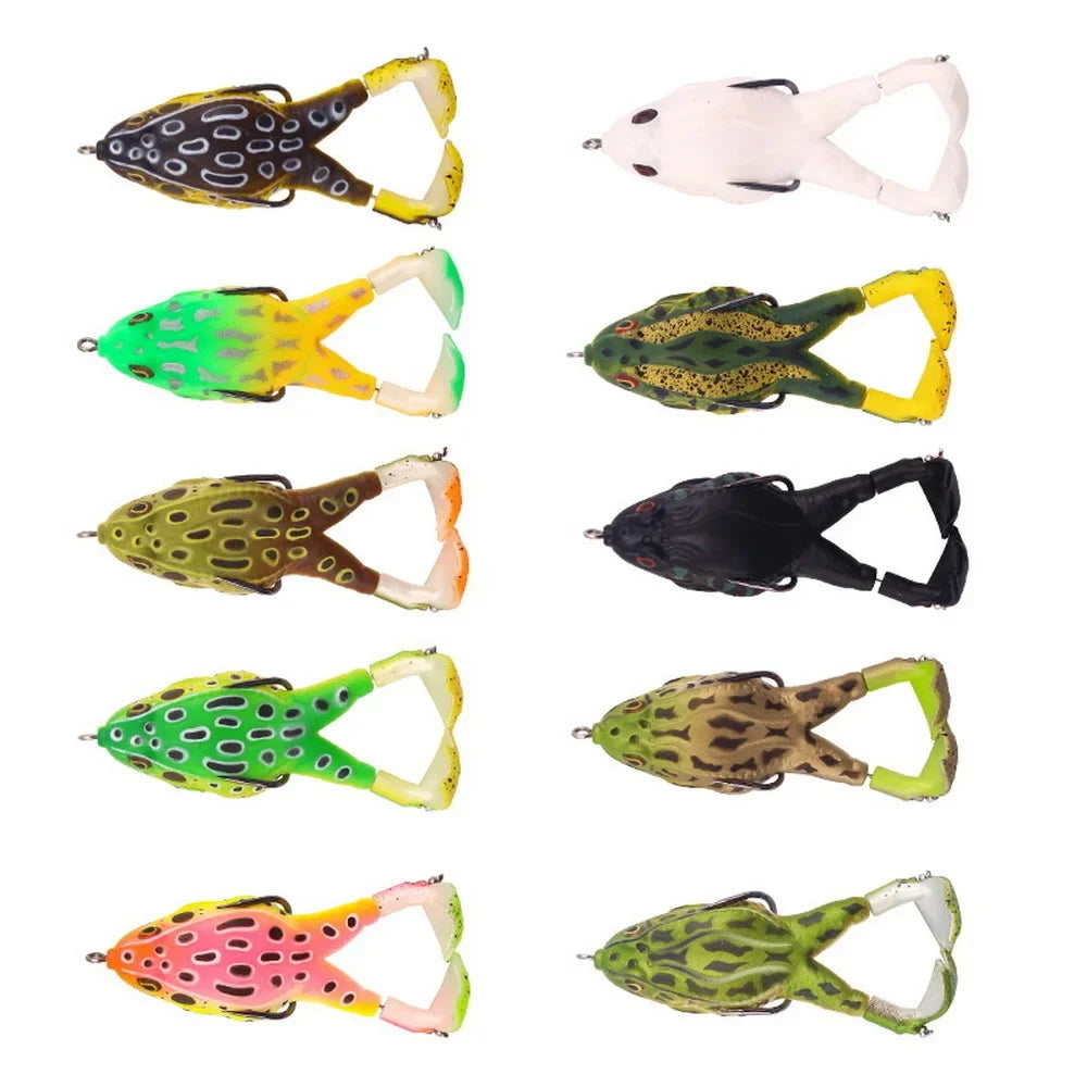 1pc Soft Lure Natural Flexible Frog Lure, Double Helix Propeller