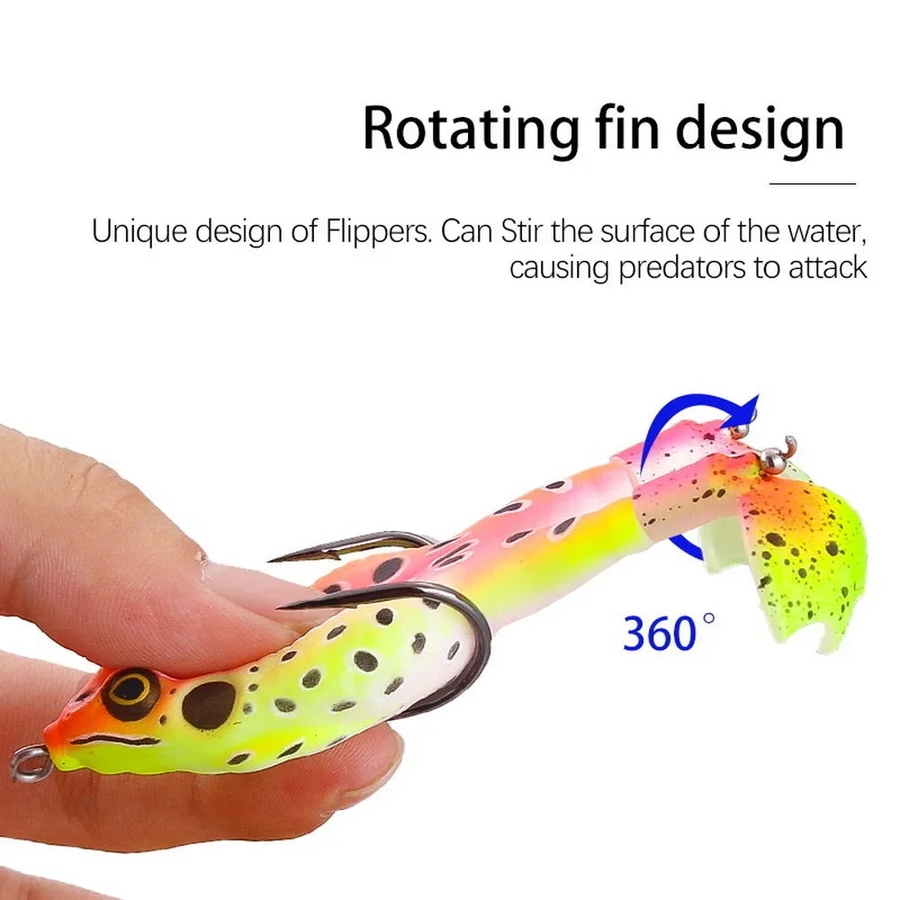 Topwater Double Propeller Legs Silicone Frog