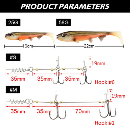 Spinpoler Shad Bait 14cm/18cm Square Paddle Tail