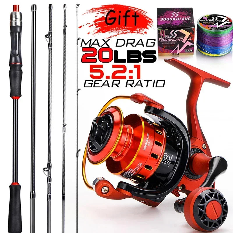 Sougayilang Carbon Fiber Rod & Reel Spinning (Full Kit)